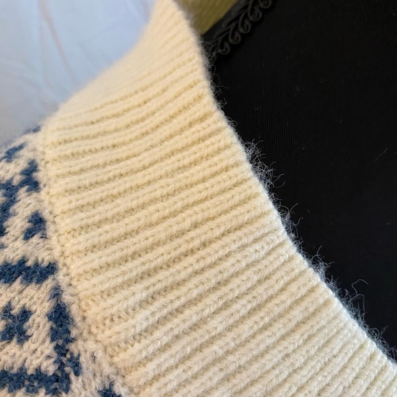 Cider Navy and Cream Diamond Knit Cardigan - Picture 10 of 11